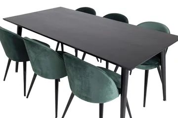 Dipp spisebord 180 cm med 6 Velvet fløyelsstoler - Møbler - Bord - Spisegrupper