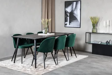 Dipp spisebord 180 cm med 6 Velvet fløyelsstoler - Møbler - Bord - Spisegrupper