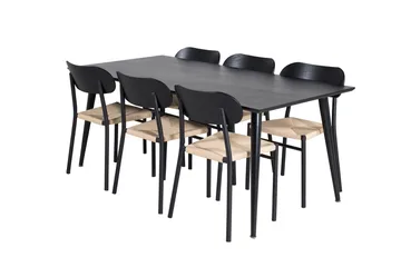 Dipp spisebord 180 cm med 6 Polly spisestoler - Møbler - Bord - Spisegrupper