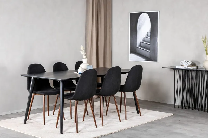 Dipp spisebord 180 cm med 6 Polar spisestoler