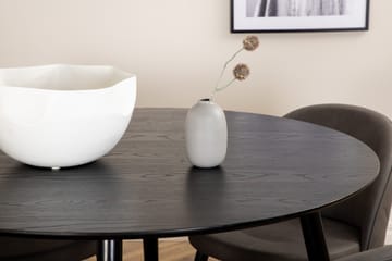 Dipp Spisegruppe 115 cm Rund med 4 Velvet stoler - Svart - Møbler - Bord - Spisegrupper