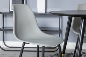 Dipp Spisegruppe 115 cm Rund med 4 Polar Stoler - Sort/Guld - Møbler - Bord - Spisegrupper