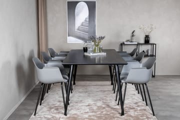 Dipp spisegruppe 180 cm rektangulær med 6 Comfort stoler - Svart - Møbler - Bord - Spisegrupper