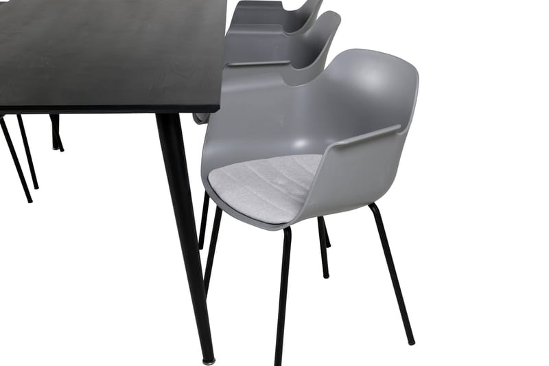 Dipp spisegruppe 180 cm rektangulær med 6 Comfort stoler - Svart - Møbler - Bord - Spisegrupper