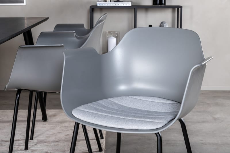 Dipp spisegruppe 180 cm rektangulær med 6 Comfort stoler - Svart - Møbler - Bord - Spisegrupper