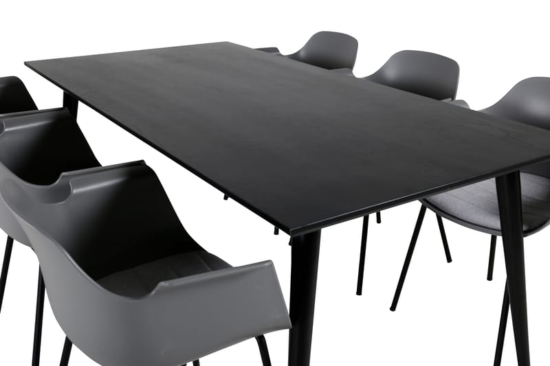 Dipp spisegruppe 180 cm rektangulær med 6 Comfort stoler - Svart - Møbler - Bord - Spisegrupper