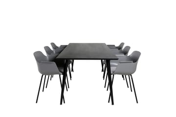 Dipp spisegruppe 180 cm rektangulær med 6 Comfort stoler - Svart - Møbler - Bord - Spisegrupper