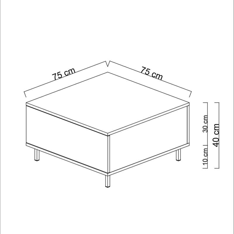 Djarhint Sofabord 75 cm - Antrasitt - Møbler - Bord - Sofabord
