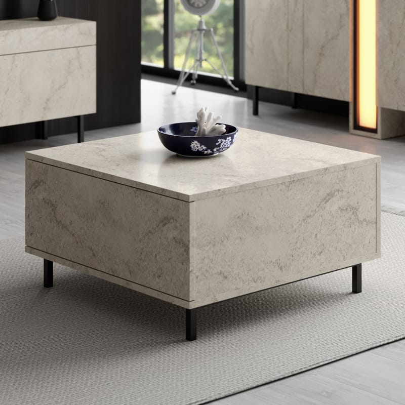 Djarhint Sofabord 75 cm - Travertin - Møbler - Bord - Sofabord