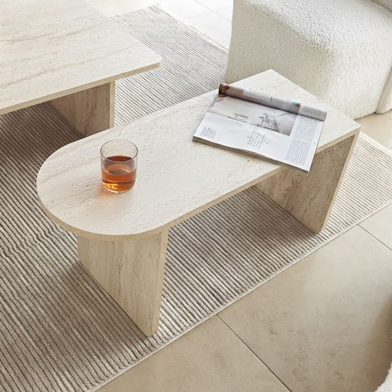 Djarhint Sofabordsett 82 cm - Bronse og travertin - Møbler - Bord - Sofabord