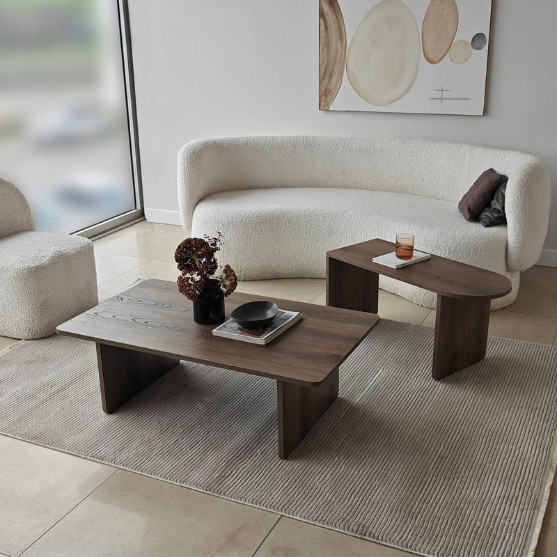 Djarhint Sofabordsett 82 cm - Bronse og valnøtt - Møbler - Bord - Sofabord