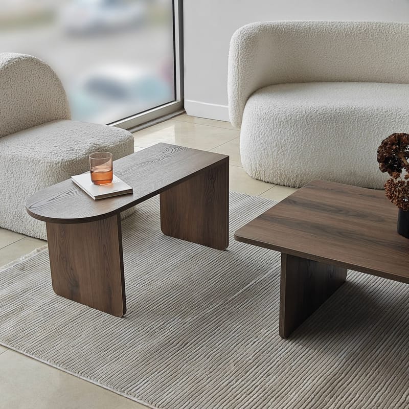 Djarhint Sofabordsett 82 cm - Bronse/valnøtt - Møbler - Bord - Sofabord