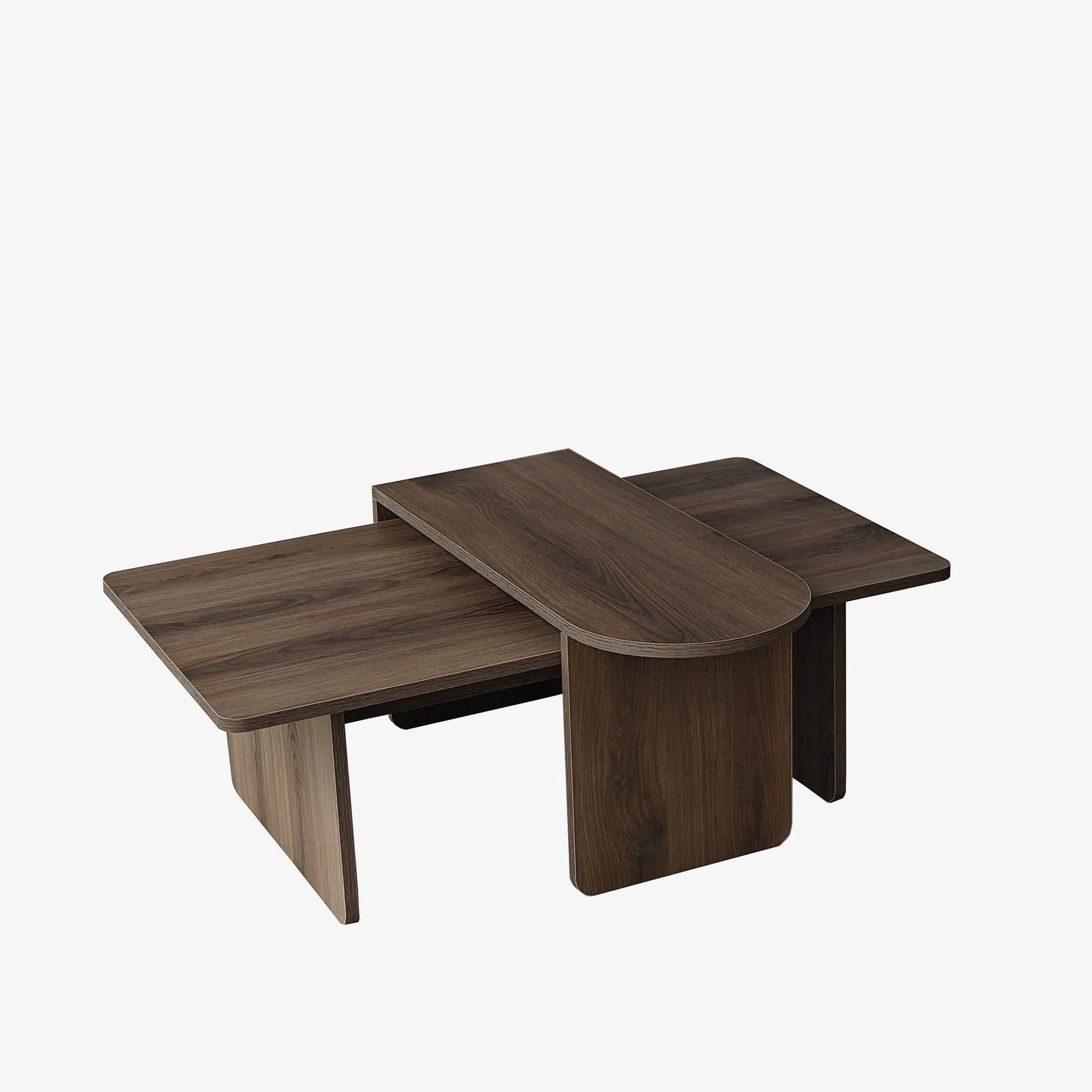 Djarhint Sofabordsett 82 cm - Bronse/valnøtt