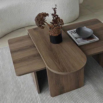 Djarhint Sofabordsett 82 cm - Bronse/valnøtt - Møbler - Bord - Sofabord