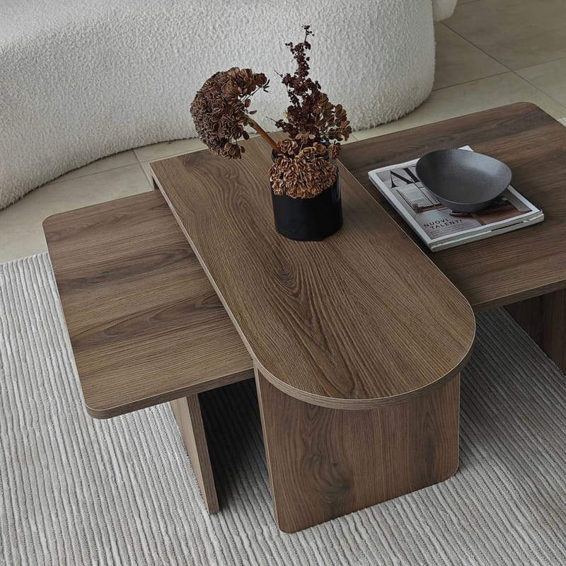 Djarhint Sofabordsett 82 cm - Bronse/valnøtt - Møbler - Bord - Sofabord