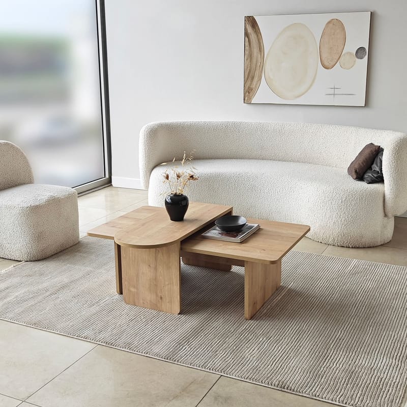 Djarhint Sofabordsett 82 cm - Bronze og Sapphire Oak - Møbler - Bord - Sofabord