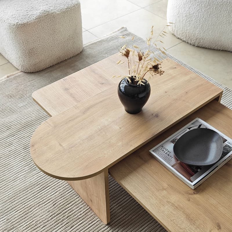 Djarhint Sofabordsett 82 cm - Bronze og Sapphire Oak - Møbler - Bord - Sofabord