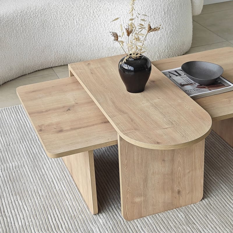 Djarhint Sofabordsett 82 cm - Bronze/Sapphire Oak - Møbler - Bord - Sofabord