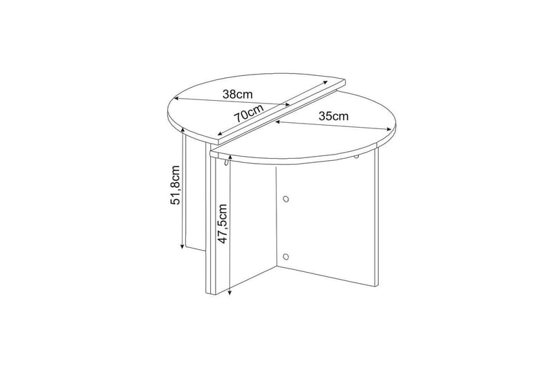 Dolcer Sofabord 70 cm - Lysfarget tre/Antrasitt - Møbler - Bord - Sofabord