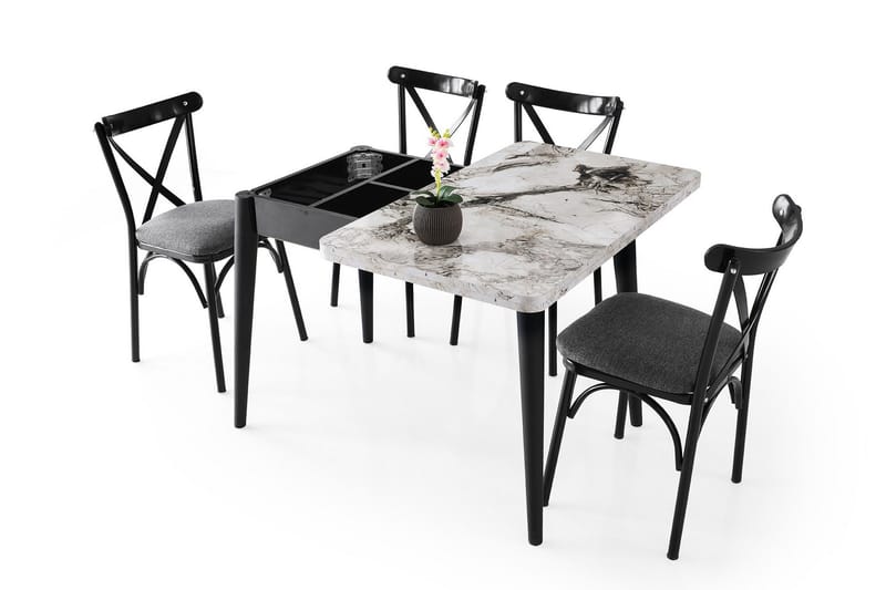 Dolcer Spisebord 100 cm Rektangulært - Hvit Marmor - Møbler - Bord - Spisebord & kjøkkenbord