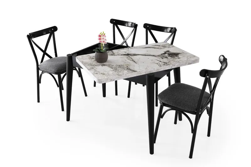 Dolcer Spisebord 100 cm Rektangulært - Hvit Marmor - Møbler - Bord - Spisebord & kjøkkenbord
