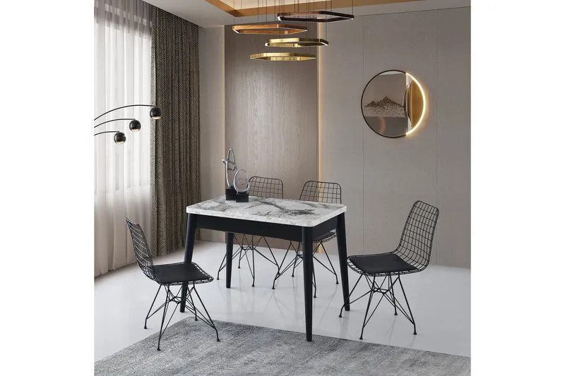 Dolcer Spisebord 100 cm Rektangulært - Hvit Marmor - Møbler - Bord - Spisebord & kjøkkenbord