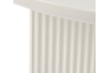 Donald 80 cm Rundt Sofabord med Riflet Korsfot i Malt Tre - Benhvit - Møbler - Bord - Sofabord