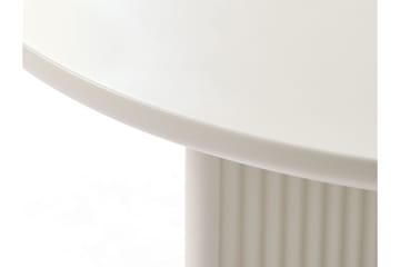 Donald 80 cm Rundt Sofabord med Riflet Korsfot i Malt Tre - Benhvit - Møbler - Bord - Sofabord
