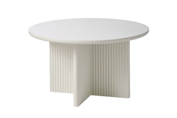 Donald 80 cm Rundt Sofabord med Riflet Korsfot i Malt Tre - Benhvit - Møbler - Bord - Sofabord
