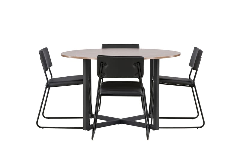 Durango Matgruppe 120 cm Rund med 4 Kenth Stoler - Valnød - Møbler - Bord - Spisegrupper