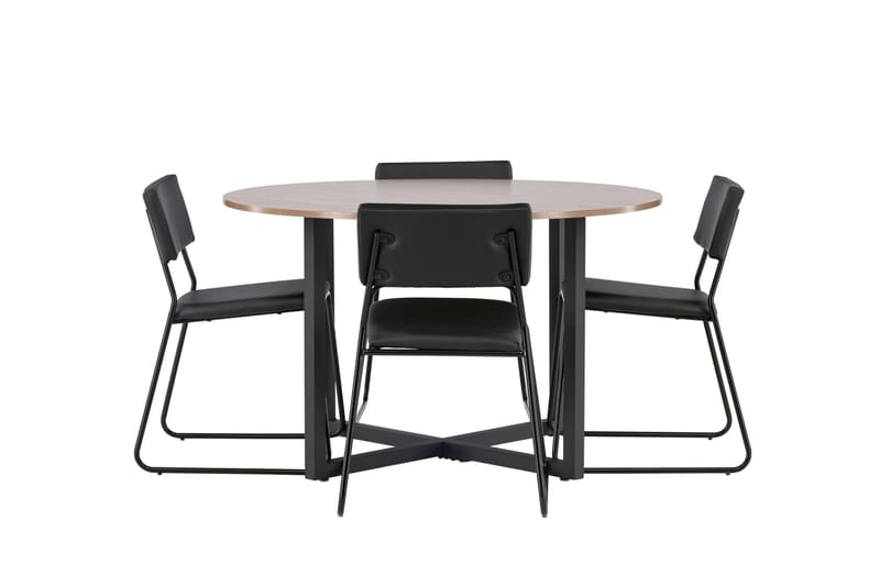 Durango Matgruppe 120 cm Rund med 4 Kenth Stoler - Valnød - Møbler - Bord - Spisegrupper