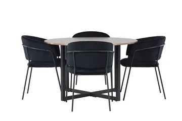 Durango rundt spisebord 120 cm med 4 Selma spisestoler - Møbler - Bord - Spisegrupper