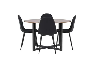 Durango rundt spisebord 120 cm med 4 Polar spisestoler - Møbler - Bord - Spisegrupper