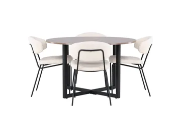 Durango Spisebord 120 cm Rundt med 4 Chico Spisestoler - Møbler - Bord - Spisegrupper
