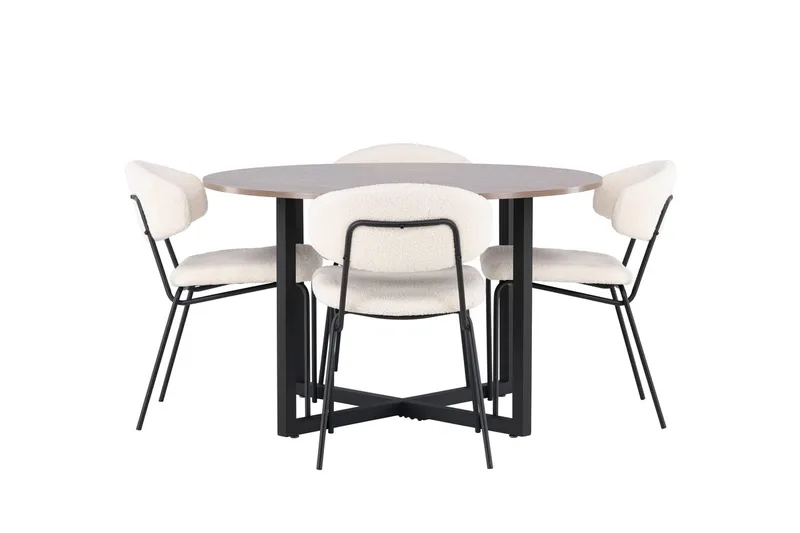 Durango Spisebord 120 cm Rundt med 4 Chico Spisestoler - Møbler - Bord - Spisegrupper