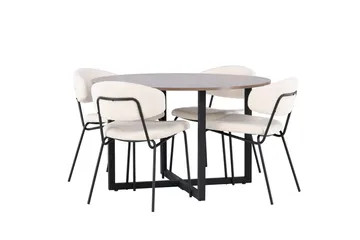 Durango Spisebord 120 cm Rundt med 4 Chico Spisestoler - Møbler - Bord - Spisegrupper