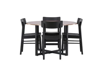 Durango spisebord 120 cm rundt med 4 Montros spisestoler - Møbler - Bord - Spisegrupper