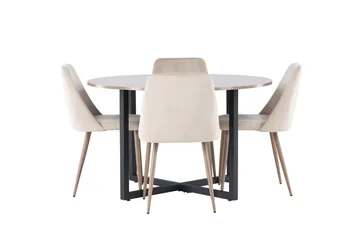 Durango spisebord 120 cm rundt med 4 Night spisestoler - Møbler - Bord - Spisegrupper