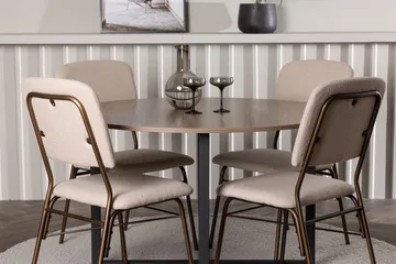Durango Spisebord 120 cm Rundt med 4 Seda Spisestoler - Møbler - Bord - Spisegrupper