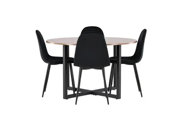 Durango spisebord 120 cm rundt med 4 Polar kjøkkenstoler - Møbler - Bord - Spisegrupper