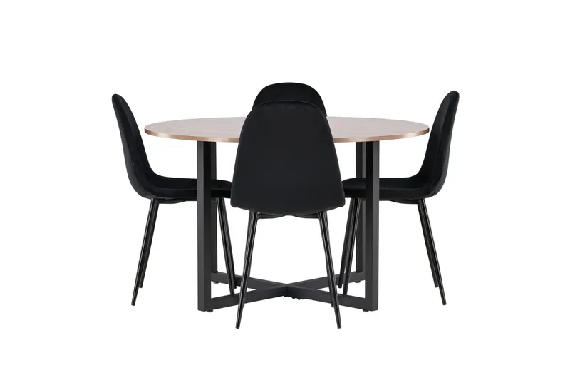 Durango spisebord 120 cm rundt med 4 Polar kjøkkenstoler - Møbler - Bord - Spisegrupper