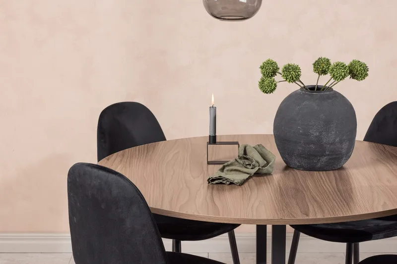 Durango spisebord 120 cm rundt med 4 Polar kjøkkenstoler - Møbler - Bord - Spisegrupper