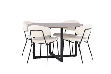 Durango Spisegruppe 120 cm Rund med 4 Chico Stoler - Valnød - Møbler - Bord - Spisegrupper