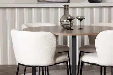 Durango Spisegruppe 120 cm Rund med 4 Edina Stoler - Valnøtt - Møbler - Bord - Spisegrupper