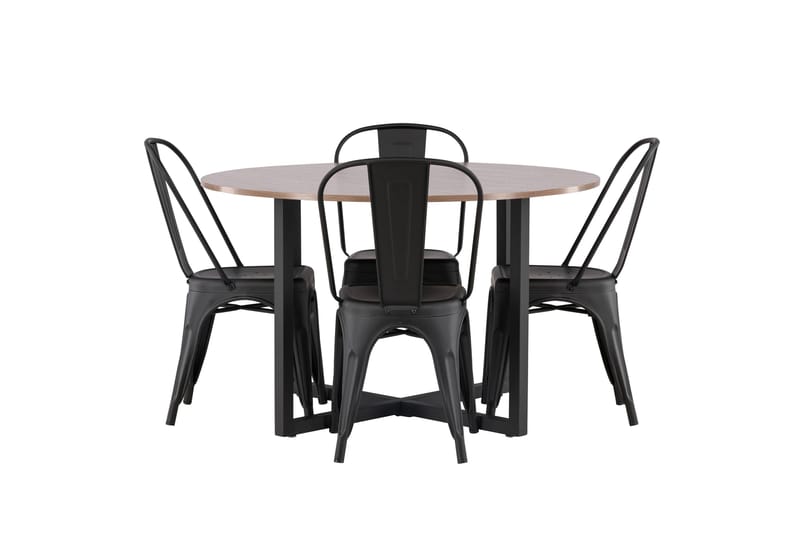 Durango Spisegruppe 120 cm Rund med 4 Tempe Stoler - Valnøtt - Møbler - Bord - Spisegrupper