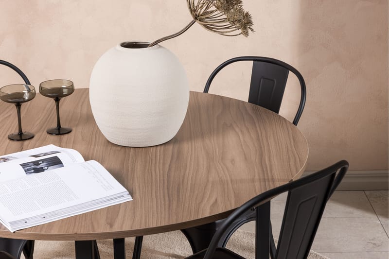 Durango Spisegruppe 120 cm Rund med 4 Tempe Stoler - Valnøtt - Møbler - Bord - Spisegrupper