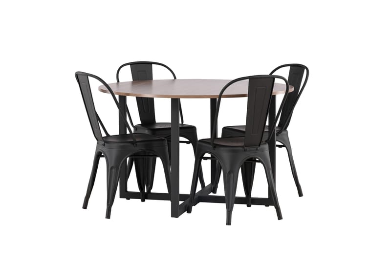 Durango Spisegruppe 120 cm Rund med 4 Tempe Stoler - Valnøtt - Møbler - Bord - Spisegrupper