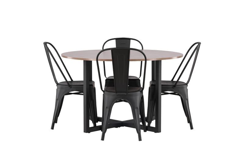 Durango Spisegruppe 120 cm Rund med 4 Tempe Stoler - Valnøtt - Møbler - Bord - Spisegrupper