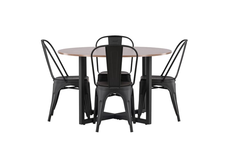 Durango Spisegruppe 120 cm Rund med 4 Tempe Stoler - Valnøtt - Møbler - Bord - Spisegrupper