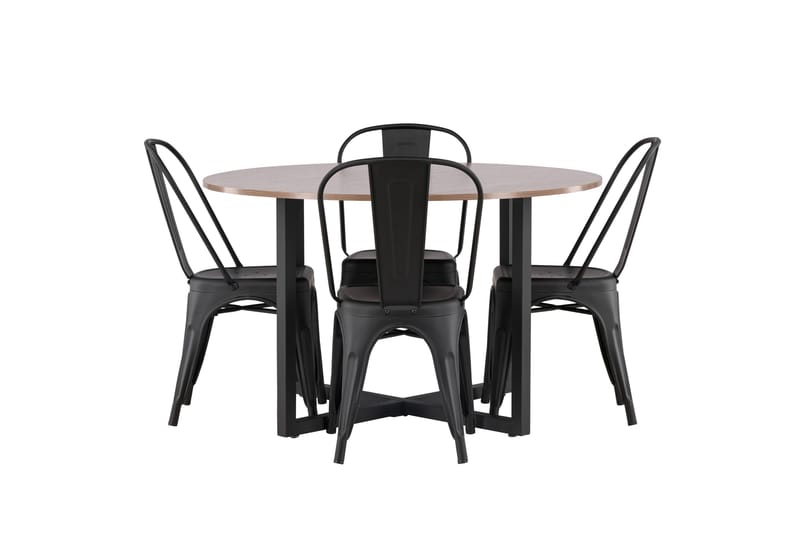 Durango Spisegruppe 120 cm Rund med 4 Tempe Stoler - Valnøtt - Møbler - Bord - Spisegrupper